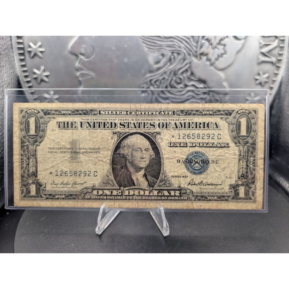 $1 Silver Certificate – 1957 Star Note – As Shown